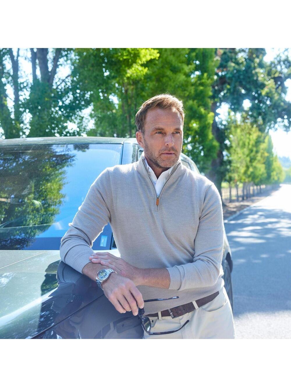 Collars & Co. NWT Cashmere Australian Merino Quarter Zip Sweater - Size Large - Picture 3 of 5